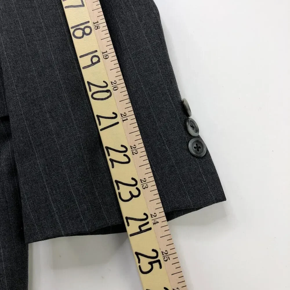 Ermenegildo Zegna Pinstriped 39 Custom Blazer Sport Coat Jacket Gray
